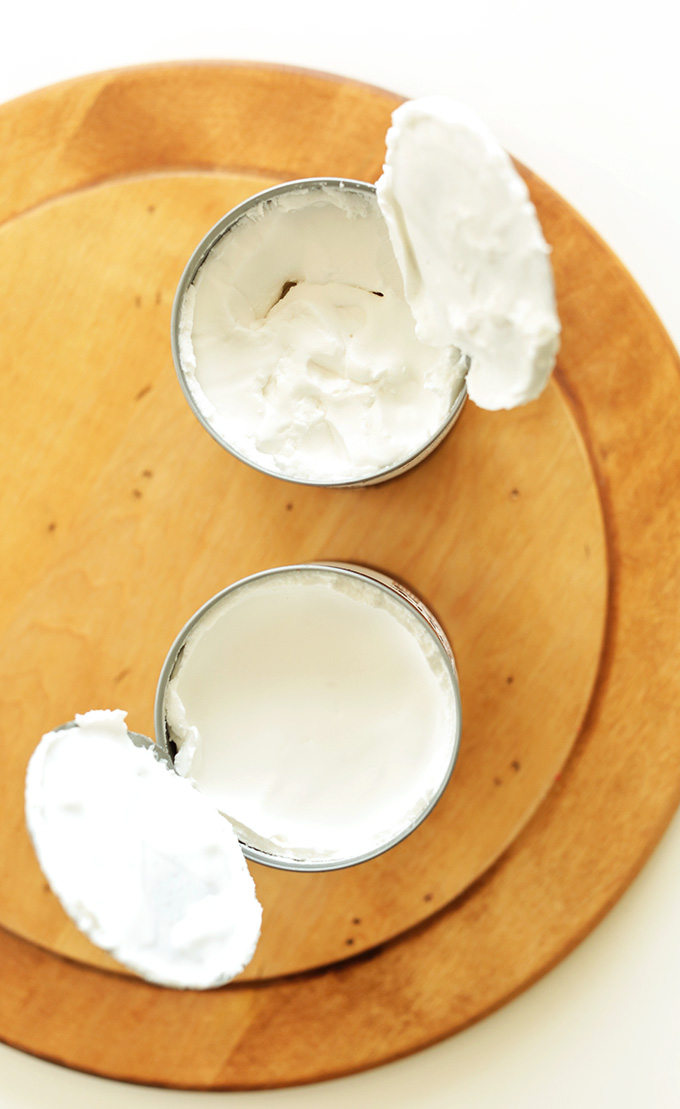 Open cans of coconut milk for making Coconut Whipped Cream