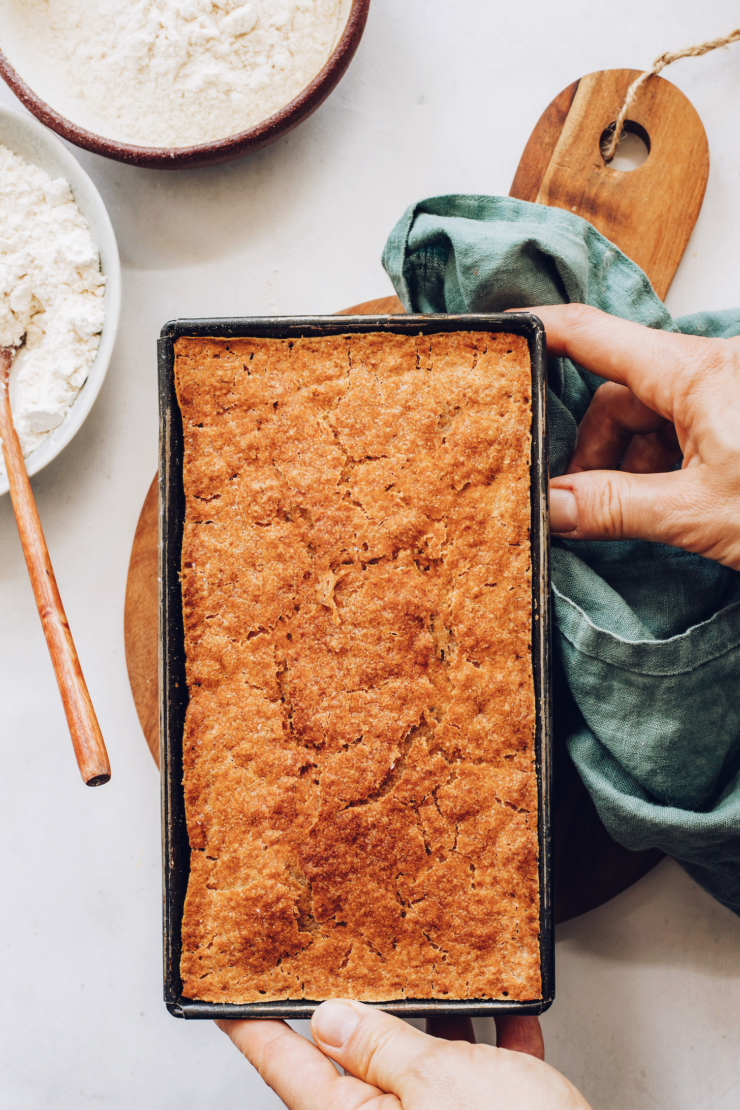 Gluten-free bread in a loaf pan